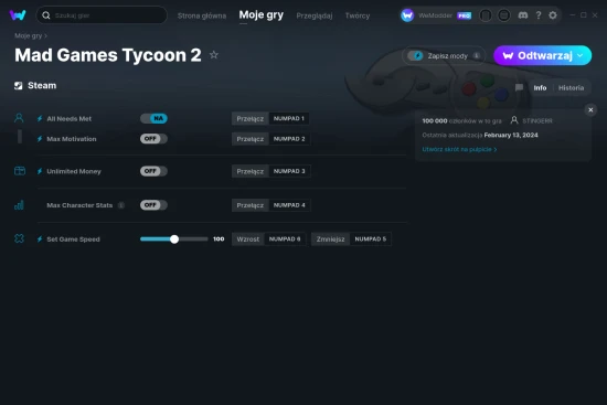 cheaty Mad Games Tycoon 2 zrzut ekranu