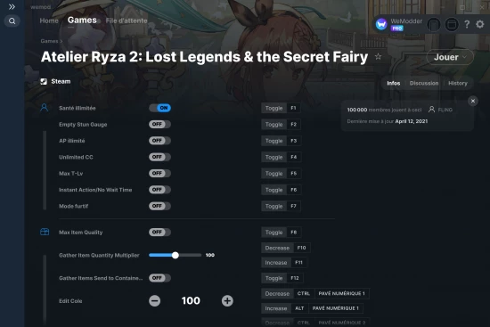 Capture d'écran de triches de Atelier Ryza 2: Lost Legends & the Secret Fairy