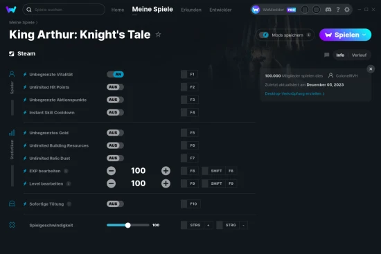 King Arthur: Knight's Tale Cheats Screenshot