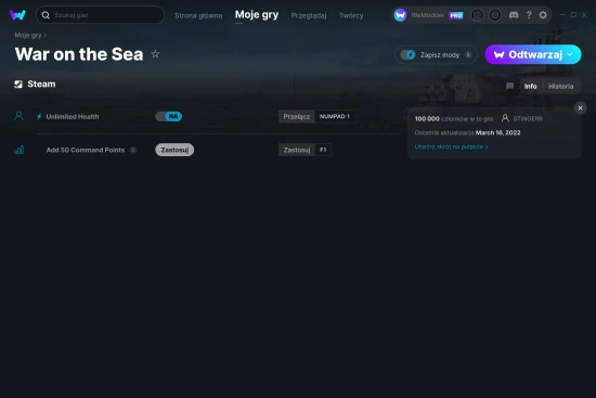 cheaty War on the Sea zrzut ekranu