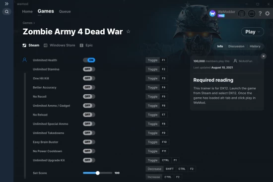 Zombie Army 4 Dead War cheats screenshot