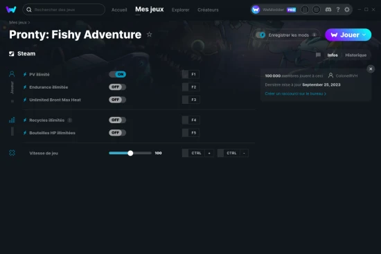 Capture d'écran de triches de Pronty: Fishy Adventure