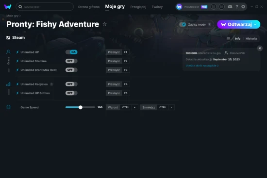 cheaty Pronty: Fishy Adventure zrzut ekranu
