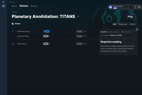Planetary Annihilation: TITANS cheats screenshot
