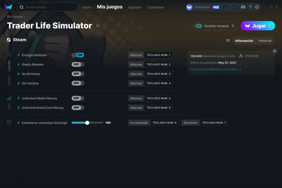 captura de pantalla de las trampas de Trader Life Simulator
