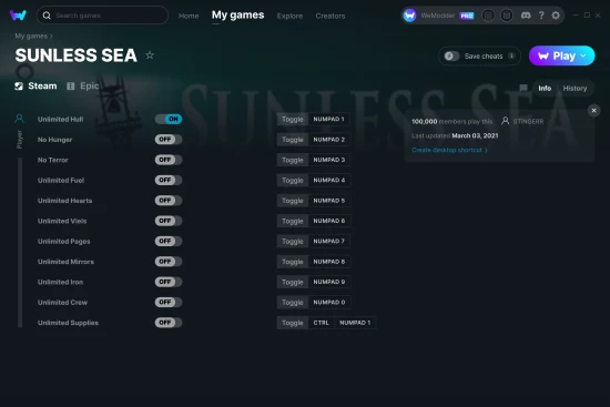 SUNLESS SEA cheats screenshot
