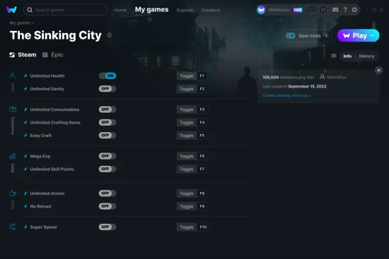 The Sinking City cheats screenshot