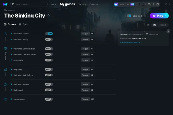 The Sinking City cheats screenshot
