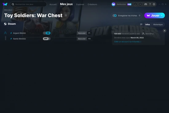Capture d'écran de triches de Toy Soldiers: War Chest