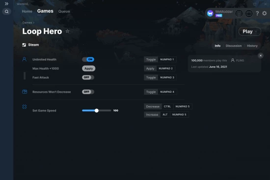 Loop Hero cheats screenshot