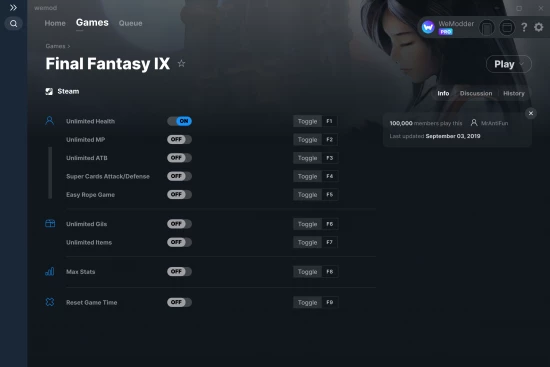 Final Fantasy IX cheats screenshot