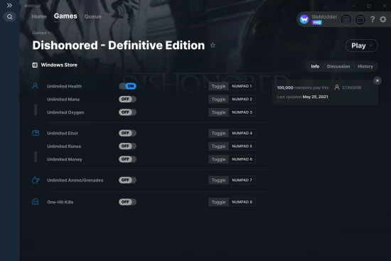 Dishonored - Definitive Edition cheats screenshot