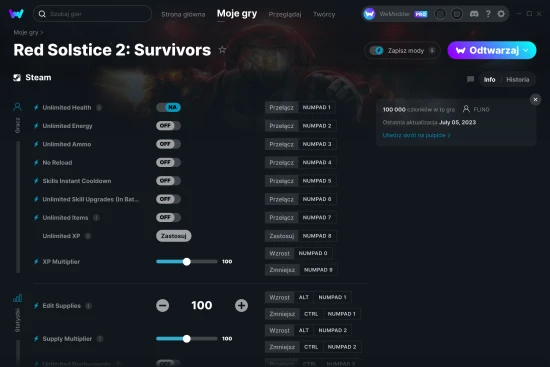 cheaty Red Solstice 2: Survivors zrzut ekranu