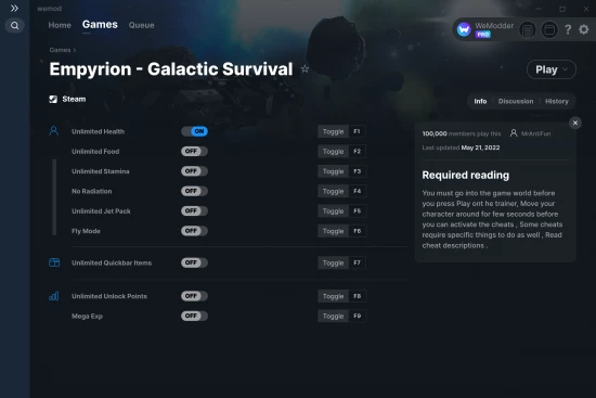 Empyrion - Galactic Survival cheats screenshot
