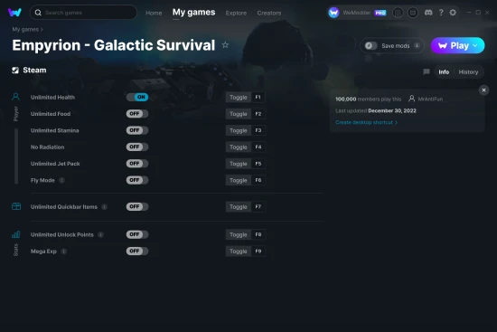 Empyrion - Galactic Survival cheats screenshot