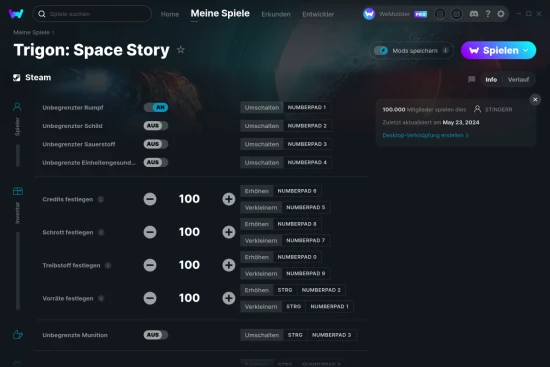 Trigon: Space Story Cheats Screenshot