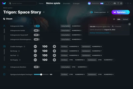 Trigon: Space Story Cheats Screenshot