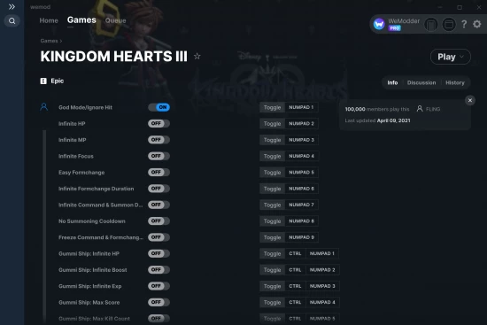 KINGDOM HEARTS III cheats screenshot