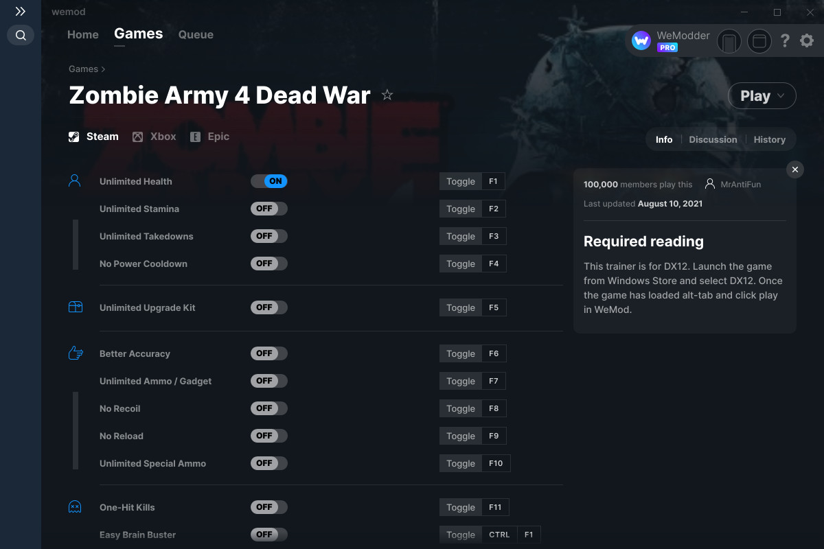 Zombie Army 4 Dead War Cheats and Trainer for Xbox