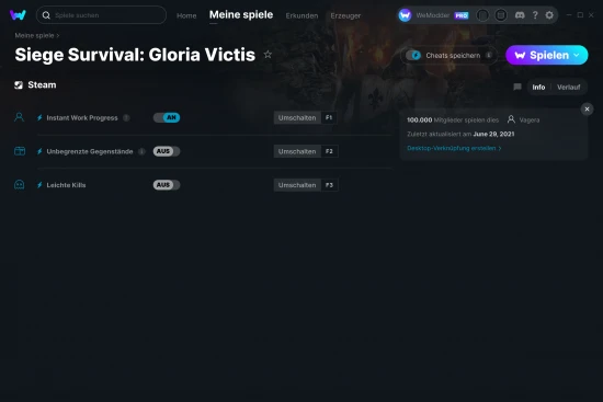 Siege Survival: Gloria Victis Cheats Screenshot