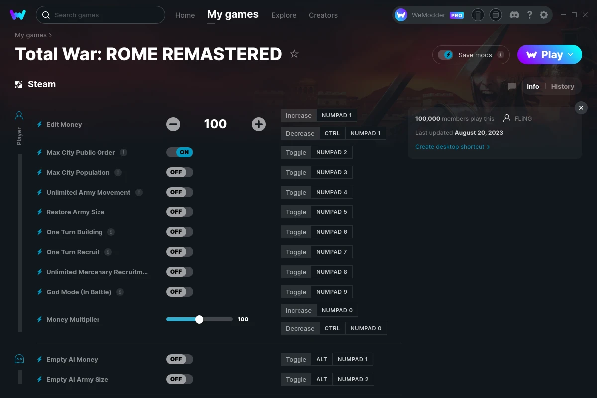 Every Cheat Command In Total War: Rome Remastered