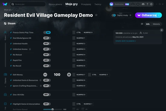 cheaty Resident Evil Village Gameplay Demo zrzut ekranu