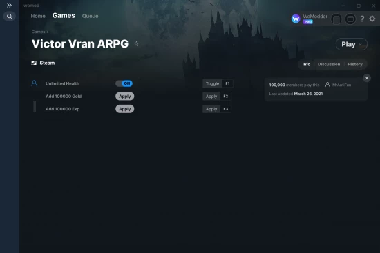 Victor Vran ARPG cheats screenshot