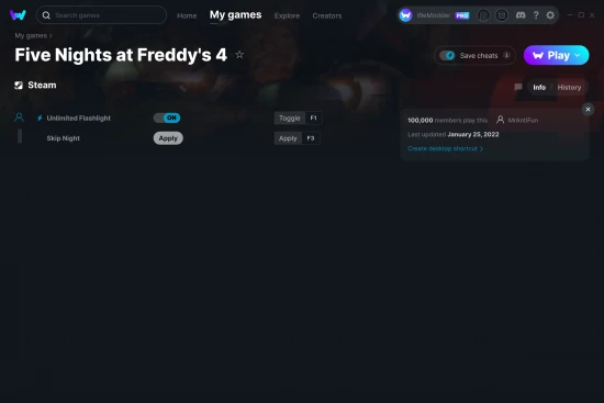 Five Nights at Freddy's 4 cheats screenshot