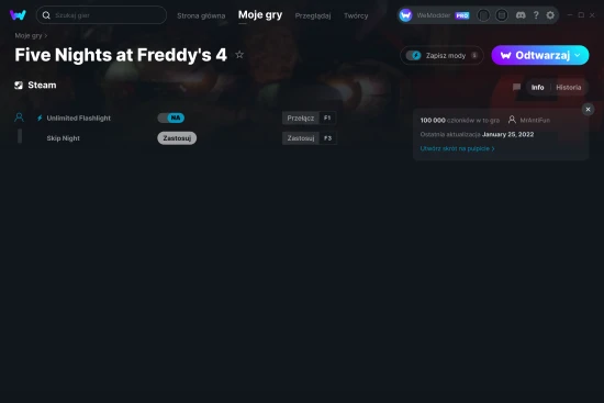 cheaty Five Nights at Freddy's 4 zrzut ekranu