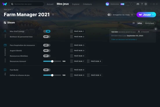 Capture d'écran de triches de Farm Manager 2021