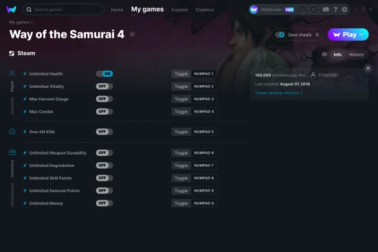Way of the Samurai 4 cheats screenshot