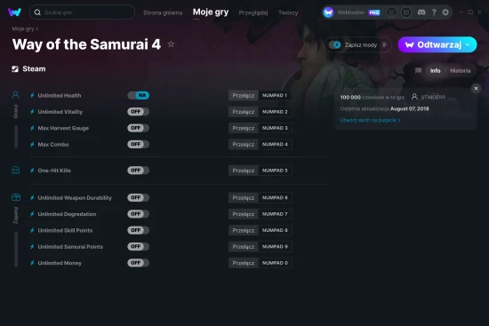 cheaty Way of the Samurai 4 zrzut ekranu