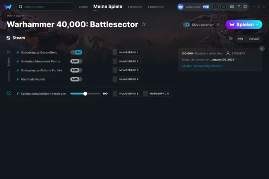 Warhammer 40,000: Battlesector Cheats Screenshot