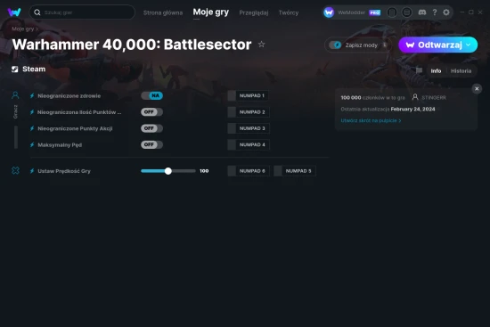 cheaty Warhammer 40,000: Battlesector zrzut ekranu