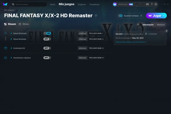 captura de pantalla de las trampas de FINAL FANTASY X/X-2 HD Remaster