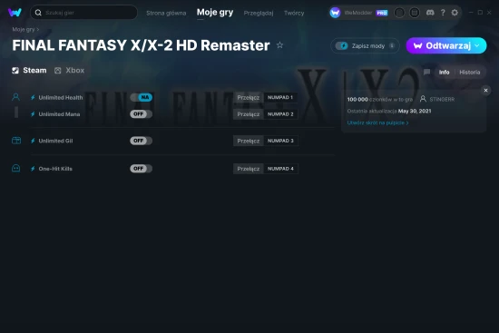 cheaty FINAL FANTASY X/X-2 HD Remaster zrzut ekranu