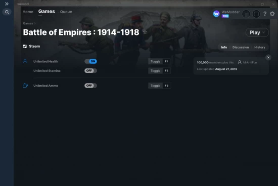 Battle of Empires : 1914-1918 cheats screenshot