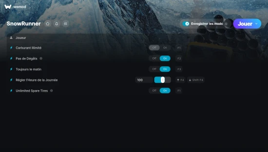 Capture d'écran de triches de SnowRunner