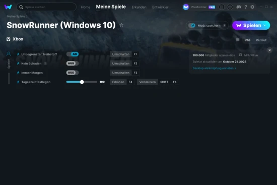 SnowRunner (Windows 10) Cheats Screenshot