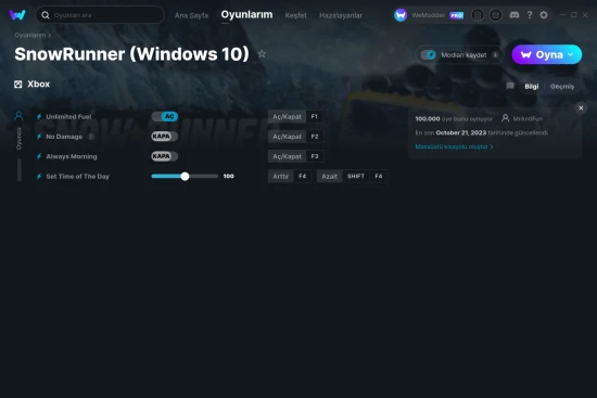 SnowRunner (Windows 10) hilelerin ekran görüntüsü