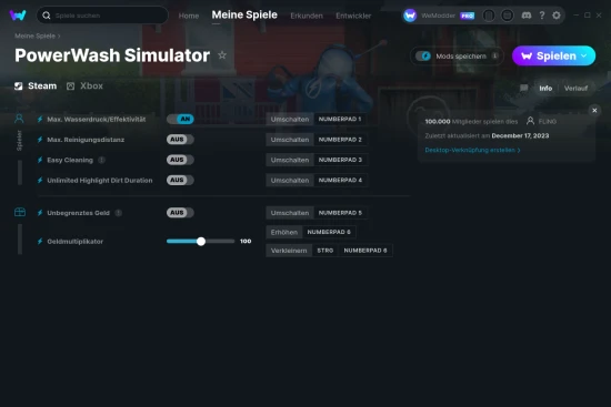 PowerWash Simulator Cheats Screenshot