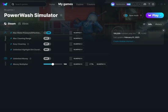 PowerWash Simulator cheats screenshot