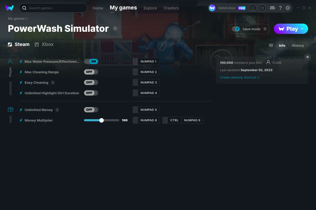 PowerWash Simulator Trainer - FLiNG Trainer - PC Game Cheats and Mods