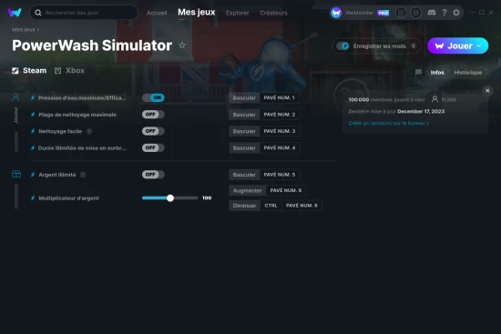 Capture d'écran de triches de PowerWash Simulator