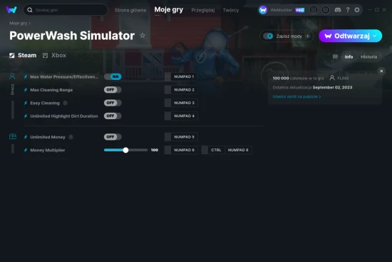 cheaty PowerWash Simulator zrzut ekranu
