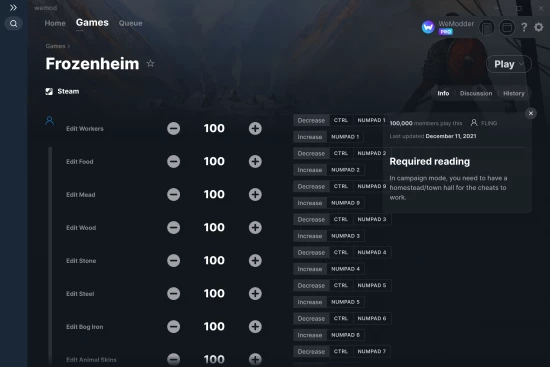 Frozenheim cheats screenshot