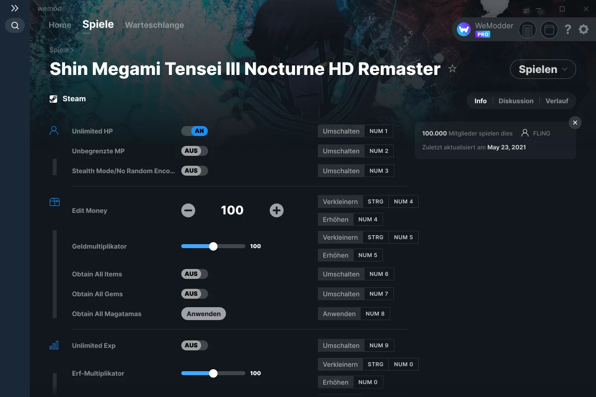 Shin Megami Tensei Iii Nocturne Hd Remaster Cheats Und Trainer Fur Pc Wemod