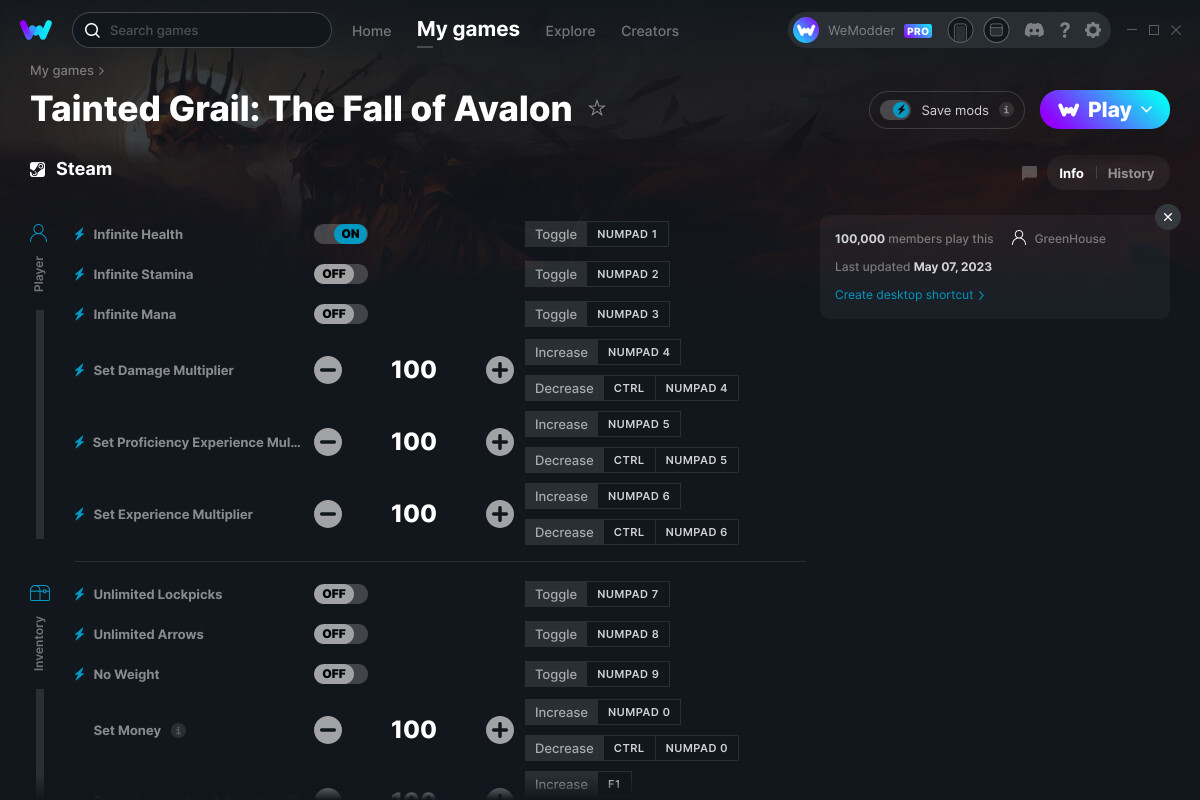 Tainted Grail: The Fall of Avalon Cheats and Trainer for Steam ...