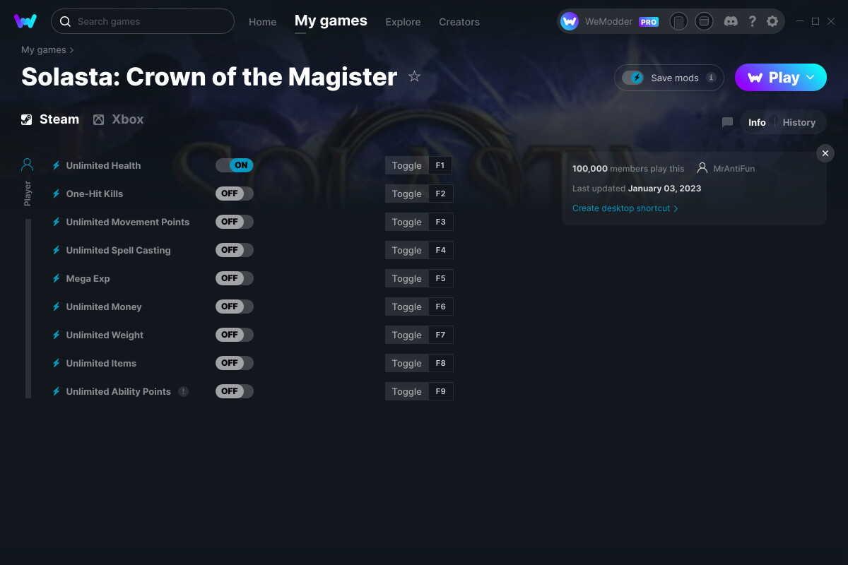 solasta crown of the magister cheat engine