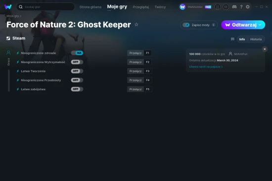 cheaty Force of Nature 2: Ghost Keeper zrzut ekranu